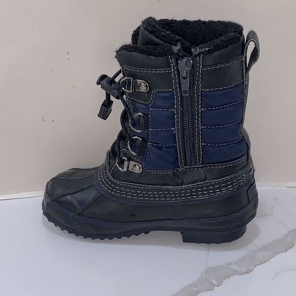 Lands' End | Kids Winter Insulated Navy Blue Snow Rain Boots Boys Girls - Picture 3 of 15